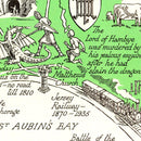 Vintage Map of Jersey, England 1957