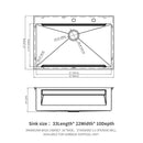 33" Drop In Kitchen Sink Single Bowl 16 Gauge Stainless Steel Ledge Workstation - Black by HouseOfZazla