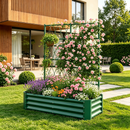 4x2x1FT Galvanized Raised Garden Bed with Arch Trellis