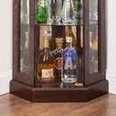 Corner Glass Cabinet Lighted Curio Cabinet in Dark Cherry by HouseOfZazla