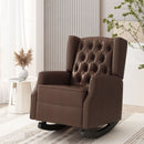Amedou Contemporary Tufted Wingback Rocking Chair - Dark Brown by HouseOfZazla
