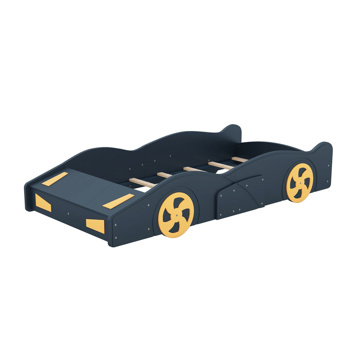 Race Car Shaped Platform Bed With Wheels And Storage, photo 26 of 40