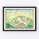 Vintage Map of Sequoia National Park 1954