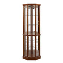 6 Shelf Lighted Corner Curio Cabinet With Adjustable Tempered Glass Shelves And Mirror Back (E26 Light Bulb Not Included) by Unique Piece Furniture
