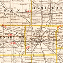 Vintage Map of Indiana 1882