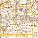 Vintage Map of Illinois 1882