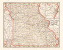 Vintage Railroad Map of Missouri 1882