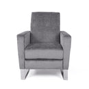 Bolt Upholstered Recliner Chair With Stainless Steel Base - Gray / Chrome by HouseOfZazla