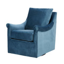 Swivel Chair With Curved Arms And Straight Back - Blue by HouseOfZazla