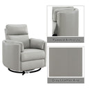 Sagen Gray Leather Aire Recliner W/Swivel & Glider