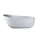 Solid Surface Stone Resin Oval Shape Soaking Bathtub With Overflow For The Bathroom - Matte White