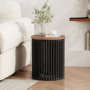 ACACIA SOLID WOOD SIDE TABLE,NATURAL & BLACK COLOR