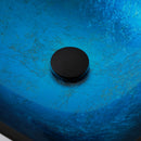 Artistic Vessel Sink With Faucet And Pop Up Drain - Blue