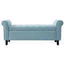 Light Blue Tufted Storage Bench by HouseOfZazla