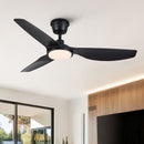 Outdoor Waterproof Ceiling Fan With Light And Quiet DC Motor, Blades For Bedroom - Black by HouseOfZazla