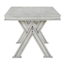 6-Piece Retro 59"L Rectangular Dining Table Set, Table with Unique Legs and 4 Upholstered Chairs & 1 Bench for Dining Room and Kitchen (White)