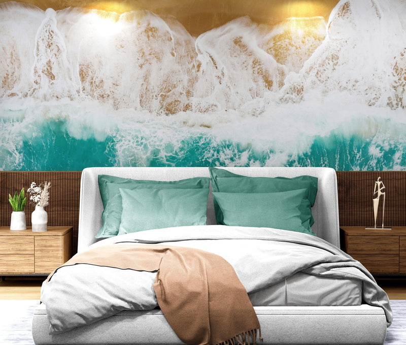 Custom Beach House Wallpaper Peel and Stick Mural. Personalized Text / Quote Family Beach Wall Art.