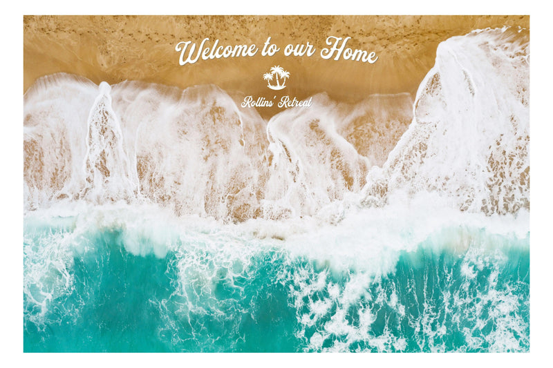 Custom Beach House Wallpaper Peel and Stick Mural. Personalized Text / Quote Family Beach Wall Art.