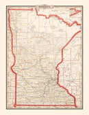 Vintage Map of Minnesota 1882