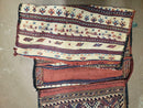 26" X 56" Antique Handmade Authentic Tribal Wool Rug Double Bag Tobreh