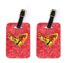 Butterfly on Red Luggage Tag