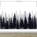 Black and White Pine Tree Forest Wallpaper.
