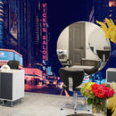 Personalized Neon Name on City Billboard Wall Mural.