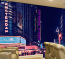 Personalized Neon Name on City Billboard Wall Mural.