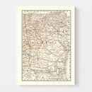 Vintage Railroad Map of Georgia 1882