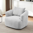 360° Swivel Barrel Sofa Chair With Throw Pillow, Upholstered Accent Chair by HouseOfZazla