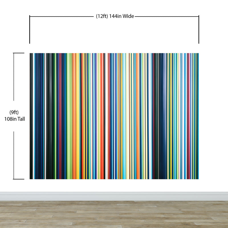 Vertical Line Color Stripes Wallpaper. Bright Rainbow Color Lines Wall Mural.