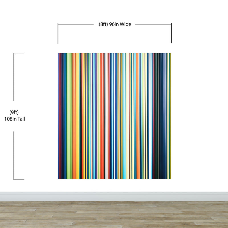 Vertical Line Color Stripes Wallpaper. Bright Rainbow Color Lines Wall Mural.