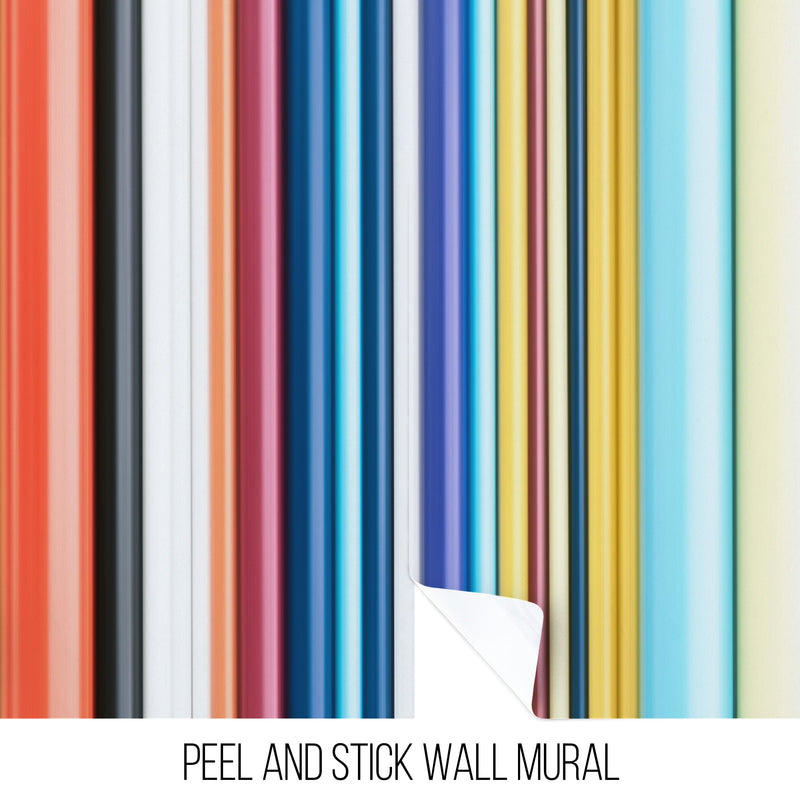 Vertical Line Color Stripes Wallpaper. Bright Rainbow Color Lines Wall Mural.