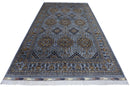 Hand-Knotted Zerkhaki Afghan Wool Area Rug – 6'11" x 10'3" | Elegant Grey-Toned Design