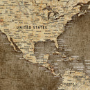Personalized Push Pin World Map Canvas Print – Custom Framed