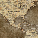 Personalized Push Pin World Map Canvas Print – Custom Framed