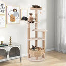59 Inches Cat Tree with Perch and Soft Hammock for Indoor Cats-Beige by LJGDeals