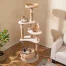 59 Inches Cat Tree with Perch and Soft Hammock for Indoor Cats-Beige by LJGDeals