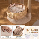 59 Inches Cat Tree with Perch and Soft Hammock for Indoor Cats-Beige by LJGDeals