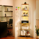 65 Inch 6-Tier Corner Shelf with Charging Station and Ambience Light by DirectDeals