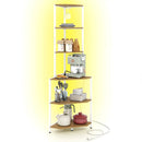 65 Inch 6-Tier Corner Shelf with Charging Station and Ambience Light by LJGDeals