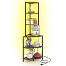 65 Inch 6-Tier Corner Shelf with Charging Station and Ambience Light by LJGDeals