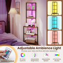 65 Inch 6-Tier Corner Shelf with Charging Station and Ambience Light by LJGDeals