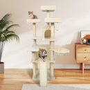 65 Inch Tall Multi-level Cat Tree with 3 Upholstered Perch and 2 Cat Condos by LJGDeals