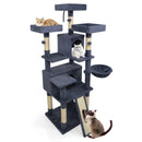 65 Inch Tall Multi-level Cat Tree with 3 Upholstered Perch and 2 Cat Condos by DirectDeals