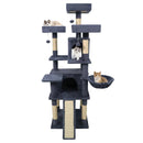 65 Inch Tall Multi-level Cat Tree with 3 Upholstered Perch and 2 Cat Condos by LJGDeals