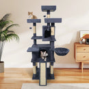 65 Inch Tall Multi-level Cat Tree with 3 Upholstered Perch and 2 Cat Condos by LJGDeals