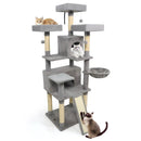 65 Inch Tall Multi-level Cat Tree with 3 Upholstered Perch and 2 Cat Condos by LJGDeals