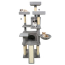 65 Inch Tall Multi-level Cat Tree with 3 Upholstered Perch and 2 Cat Condos by DirectDeals