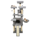 65 Inch Tall Multi-level Cat Tree with 3 Upholstered Perch and 2 Cat Condos by LJGDeals